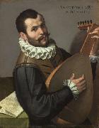Portrait of a Man Playing a Lute 1576 Bartolomeo Passarotti, Italian Bartolomeo Passerotti